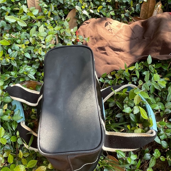 Coach Hampton 1941 Ladybug Blue Black Nylon
Leather Trim Mini Tote Bag - Picture 4 of 11